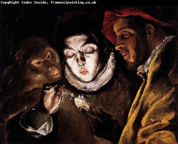 El Greco Allegory with a Boy Lighting a Candle in the Company of an Ape and a Fool